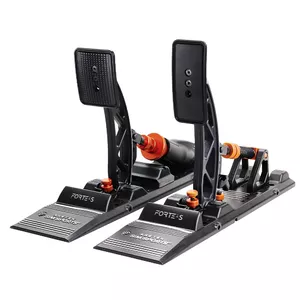 Педали Asetek Forte Black USB для PC — проводные USB-C, корпус из алюминия, датчик давления до 200 кг, 457×212×256 мм
