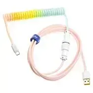 Coiled USB cable Ducky GATA-2586 USB Type-C to USB Type-A, 1.8 m, coiled design