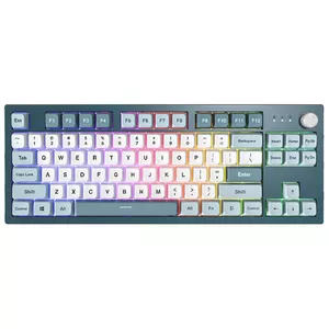 Tenkeyless gaming keyboard Montech MKey TKL — Mechanical, 85 keys, USB, RGB, 1.9 m cable, Dark Grey/Light Blue/White