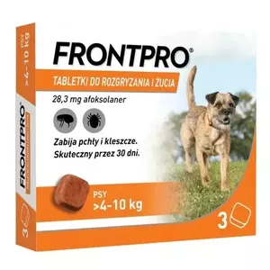 Таблетки от блох и клещей для собак FrontPro 4-10 кг, 3 x 28.3 мг