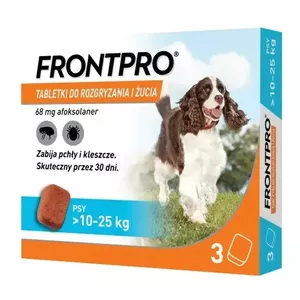 Таблетки от блох и клещей FRONTPRO для собак 10-25 кг, 3 x 68 мг