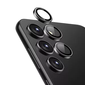 Защитное закалённое стекло для камеры Crong для Samsung S24+ — чёрное