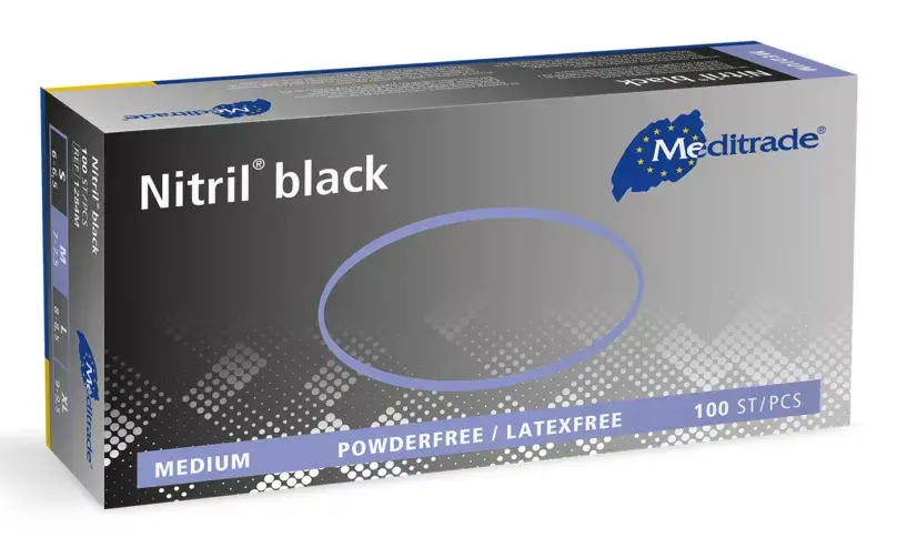 Meditrade Nitril Black Vienreizlietojamie cimdi Izmērs