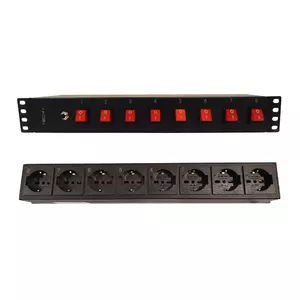 Rack barošanas slēdzis Techly 8 veidi 19" 8 IESLĒGT/IZSLĒGT 1.5U