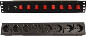 Rack Power Strip Techly 8 ways 19" 8 ON/OFF Switches 1.5U