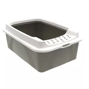 Cat litter box rotho Bonnie Eco Cappuccino 30 L covered plastic tray with lid, 572×393×209 mm