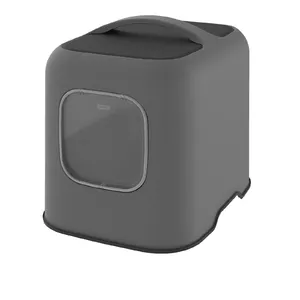Rotho slēgts kaķu tualete BIALA, plastmasa antracīts, 395×510×443 mm ar lāpstiņu