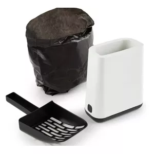 Rotho indoor storage container BIALA black for cat litter scoop 91×162×290 mm, plastic, waste bags included