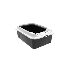 Open litter box rotho Bonnie Cat 572×393×209 mm, technopolymer, 30 L, black/grey