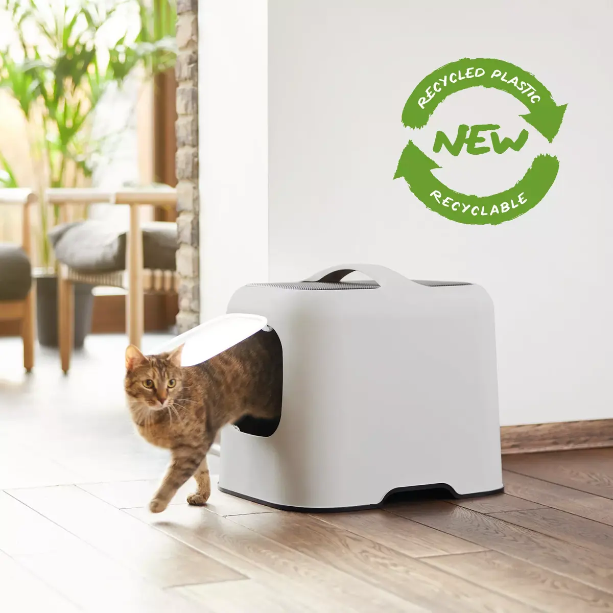 Hooded litter box Rotho BIALA Cat White Photo 2