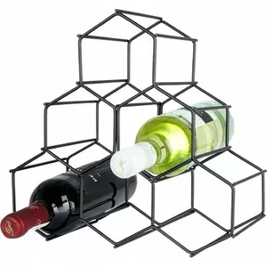 Wine rack Vilde 6-bottle metal black, 29.5×14.5×28.5 cm