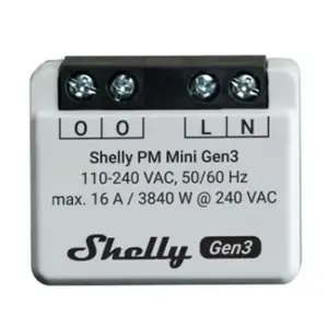 Smart switch Shelly PM Mini Gen3 Wireless 110-240V 1.2W