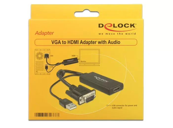 Kabelis DeLOCK 0.25m VGA+USB2.0-A/HDMI Photo 2