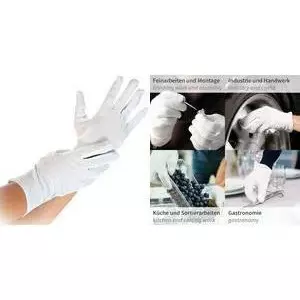 Gloves HYGOSTAR 2716 cotton size S, white, length 230 mm