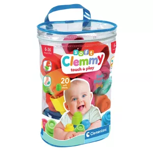 Building blocks bag Clementoni Clemmy Bag 20 — 20 soft rubber pieces, multicolour, from 0.6 years