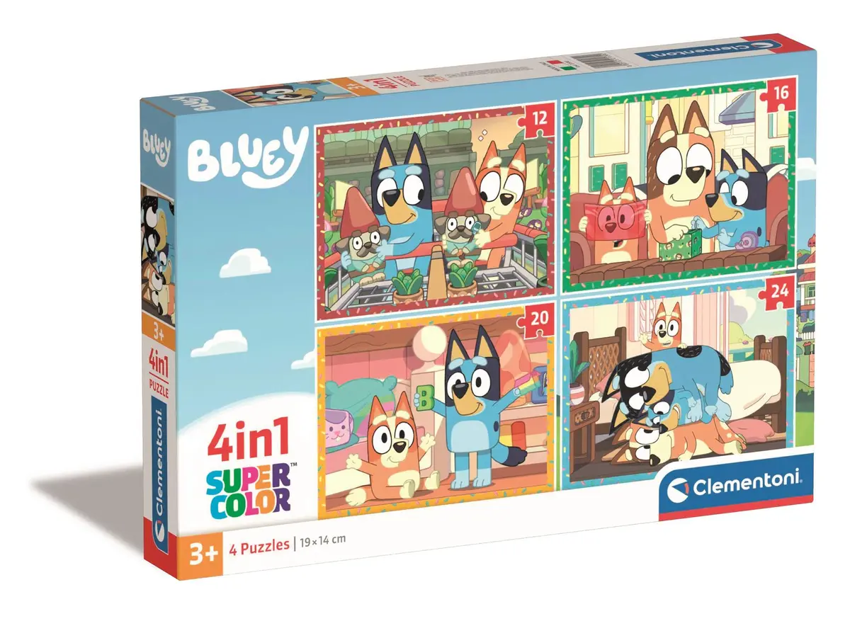 Clementoni 21530 SuperKolor Bluey 4-in-1 puzle