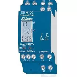 2-channel timer Eltako S2U12DBT-UC 230V Bluetooth — programmable switching relay