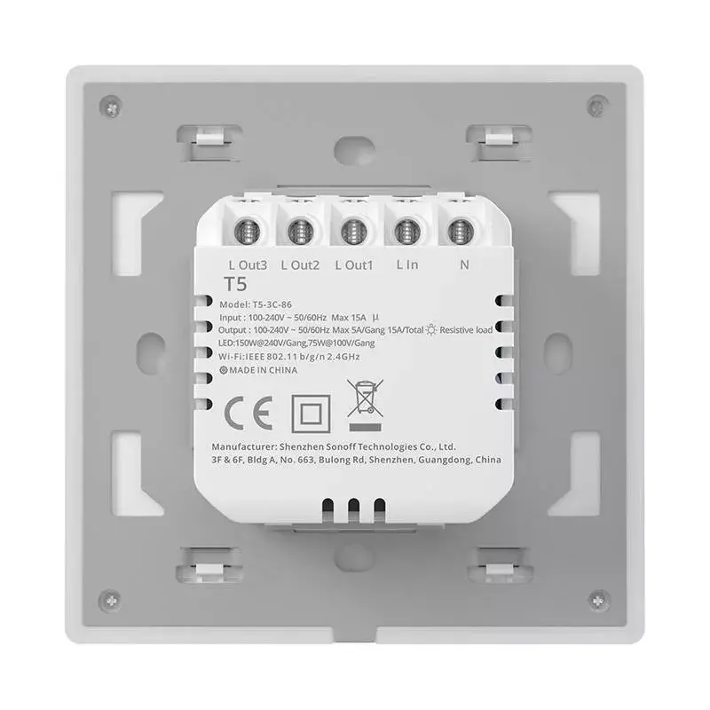 Sonoff TX T5 2C 2 kanālu WiFi skārienslēdzis Photo 3