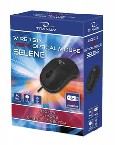 Wired mouse ESPERANZA TM124K — titanium sensor, black