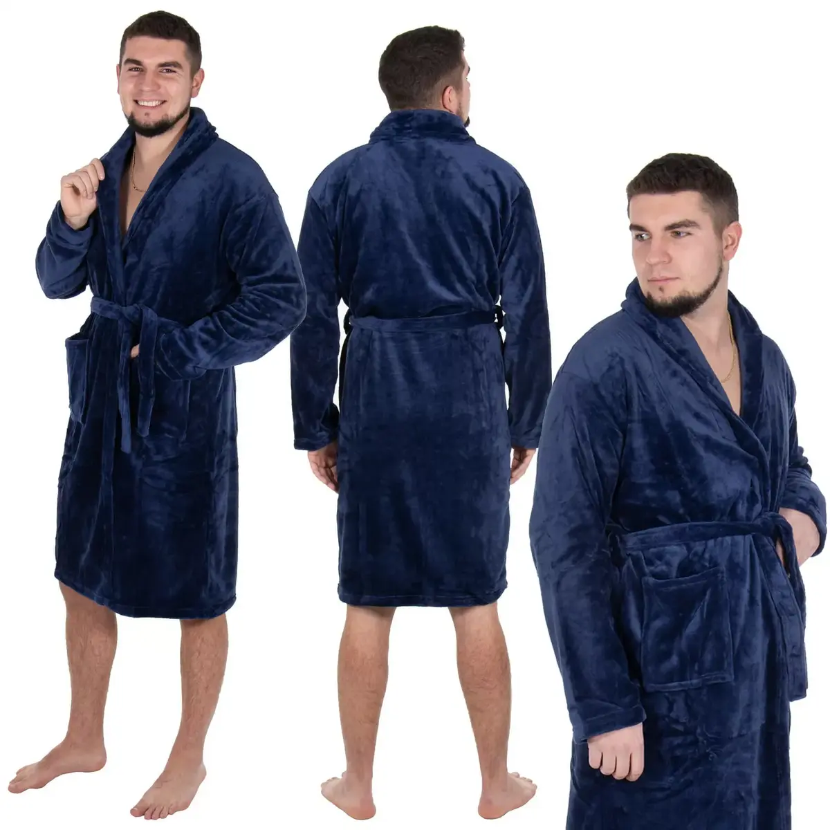 Men's Bathrobe Springos HA7380 Photo 2