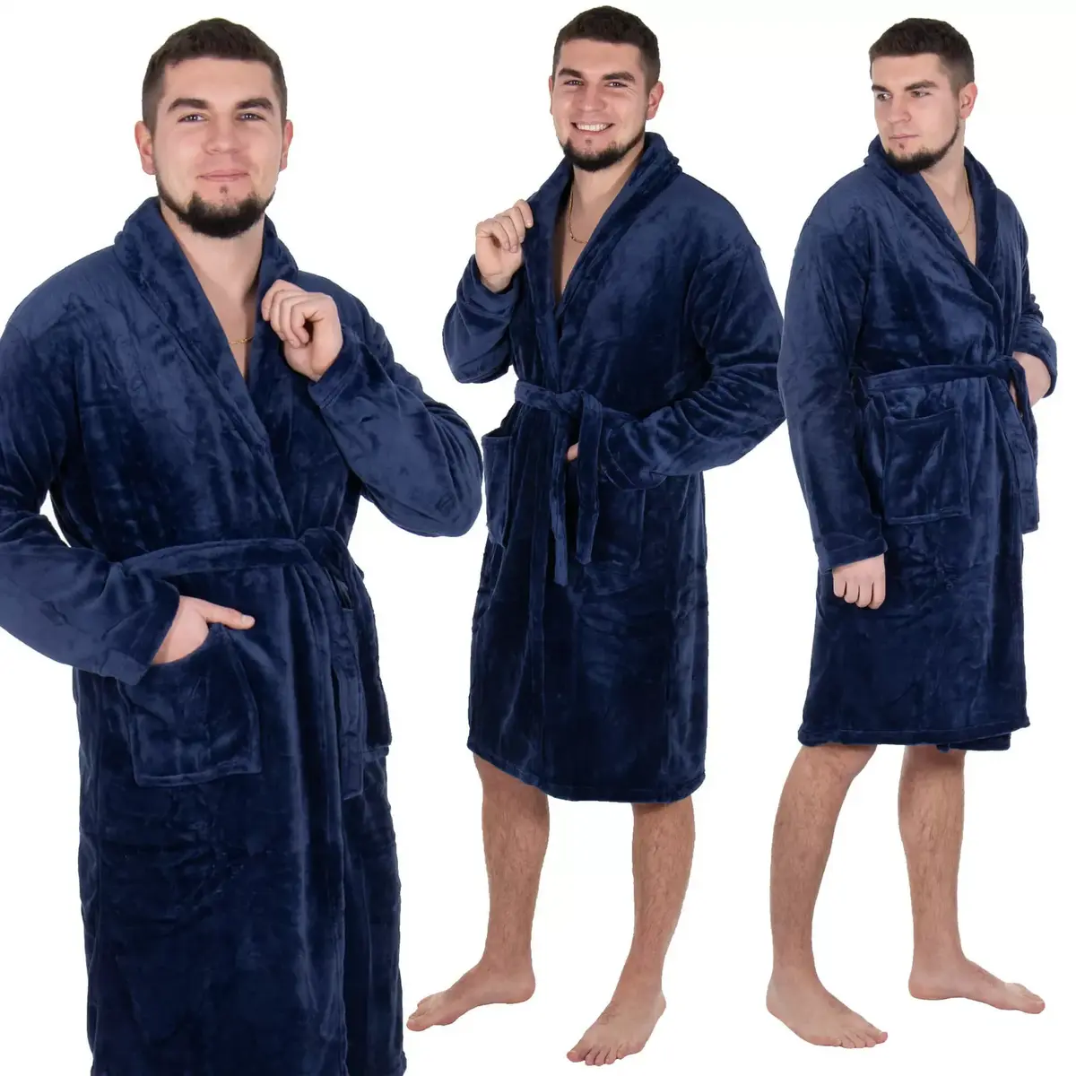 Men's Bathrobe Springos HA7380 Photo 3