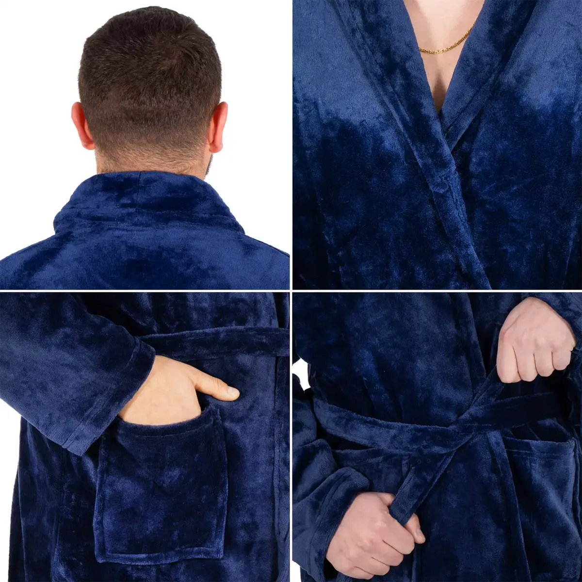 Men's bathrobe Springos HA7379 Photo 8
