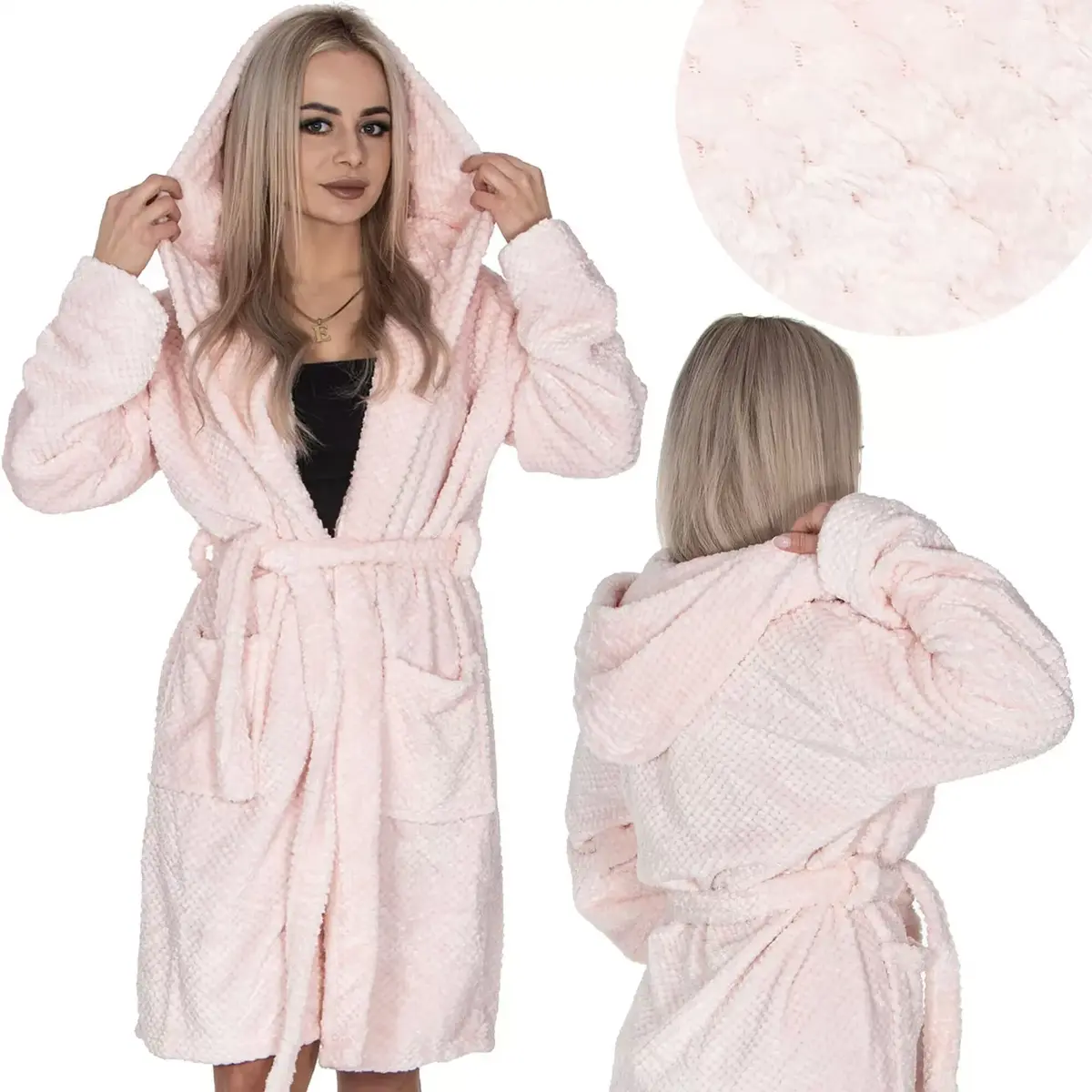 Springos HA7365 Women's Fleece Bathrobe Photo 8