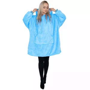 Liela izmēra kapučīno sega Springos HA7319 jūras zils one size flīss