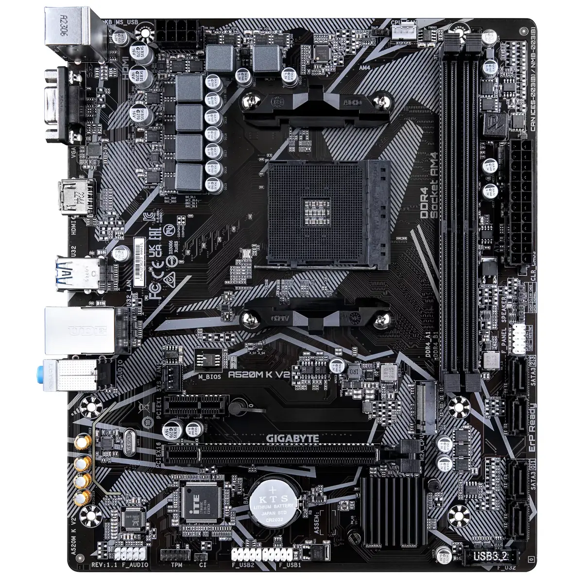 Pamatplate GIGABYTE A520M K V2, A520MKV21.1 Photo 2