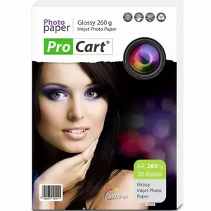 Фотобумага PROCART H260A4 A4 260 г/м² глянцевая, упаковка 20 листов