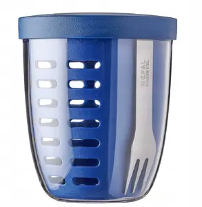 Mepal fruitpot ellipse vivid blue – fruit bowl / storage container, compact elliptical design