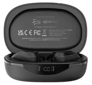 Boompods Sportpods Ocean Austiņas ar ausu āķi True Wireless Stereo Bluetooth Iebūvēts mikrofons Binokulārās Iekšausu Melnas