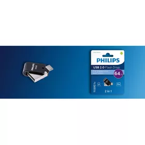 Philips FM64FD70B/00 USB zibatmiņa 64 GB USB Type-A 2.0 Melns