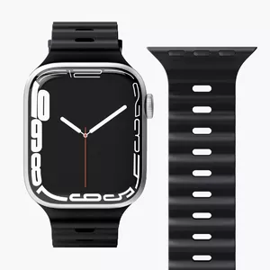 Silicone Band vonmählen Wave Band Black for Apple Smartwatches, Black, 1 pc