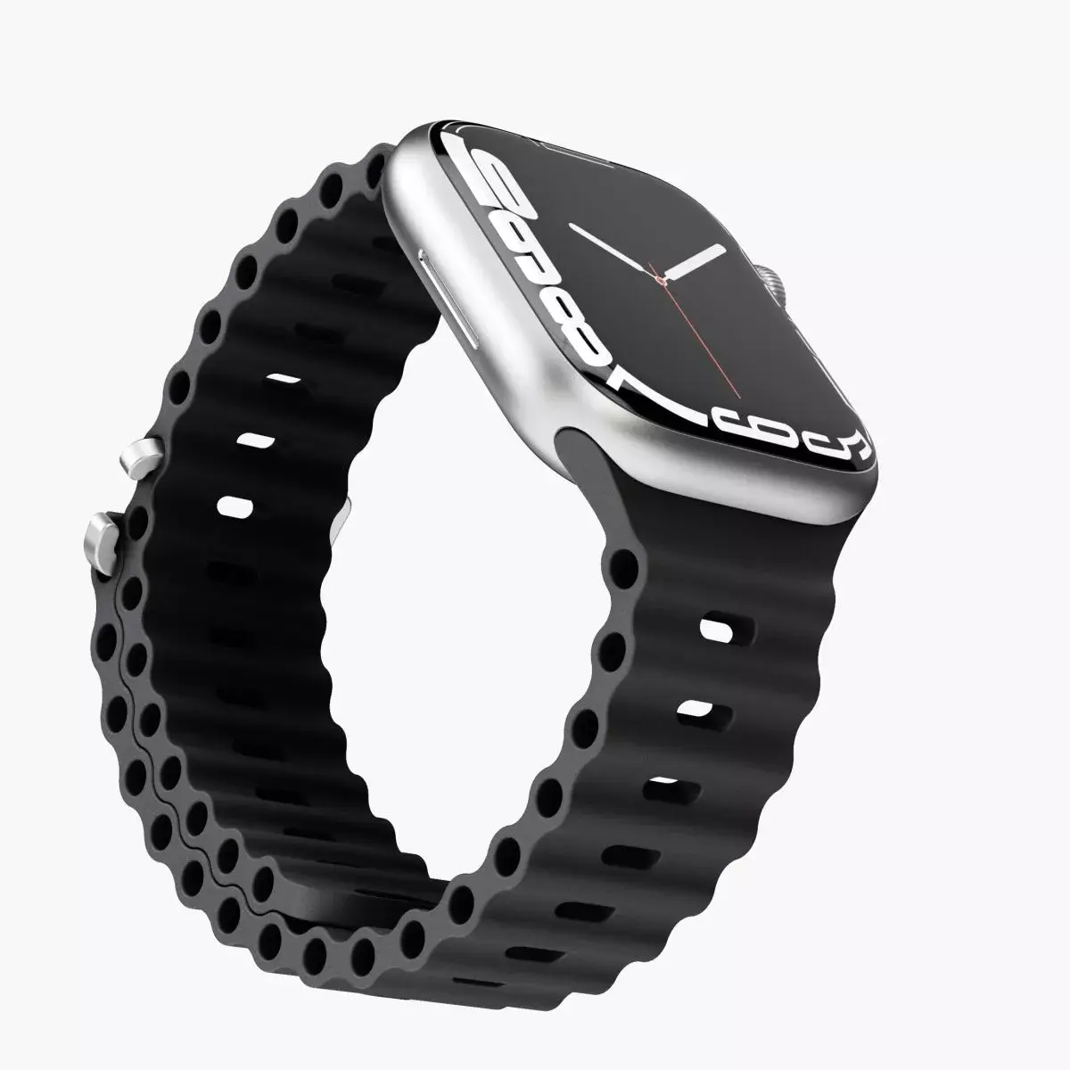 Silicone vonmählen Wave Band Black for Apple Photo 2