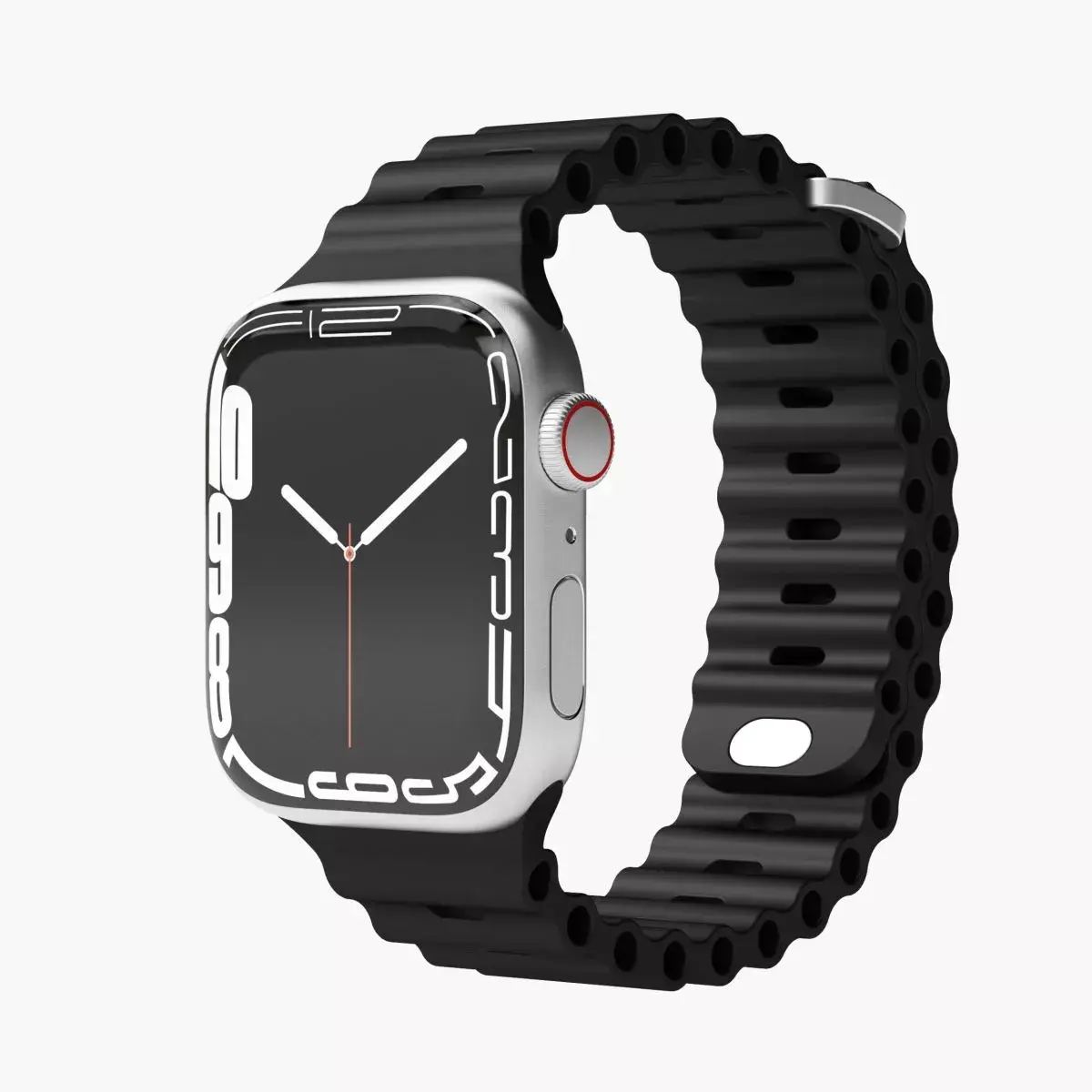 Silicone vonmählen Wave Band Black for Apple Photo 3