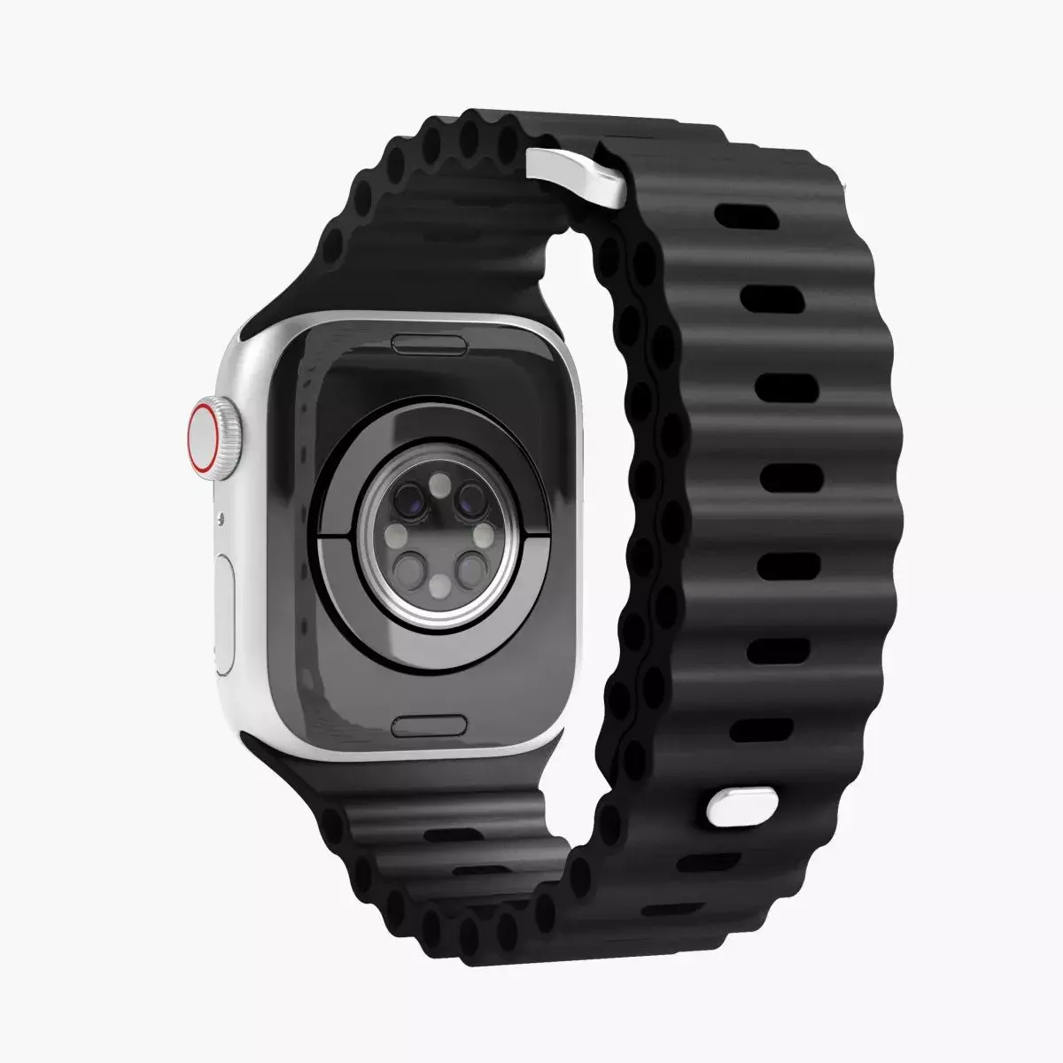 Silicone vonmählen Wave Band Black for Apple Photo 4