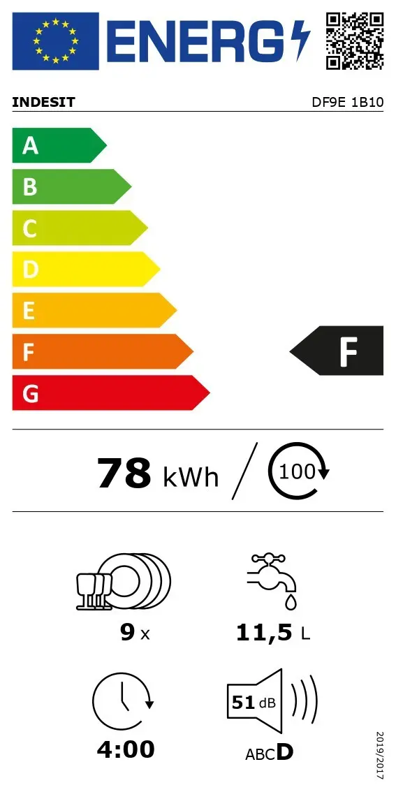 INDESIT DF9E 1B10 dishwasher — 9 place settings Photo 12