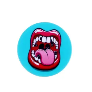 Phone Pop Holder iLike ILIUNPH51 Lips Pink Blue – collapsible grip and stand