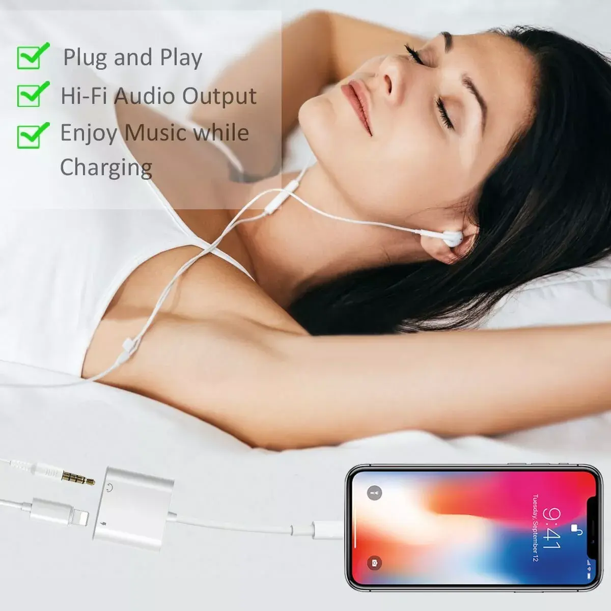Audio adapter iLike AX7 Dual Lightning to 3.5mm Photo 6