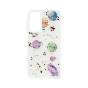 Phone sleeve iLike for Samsung Galaxy A15 — Cartoon Cover, white