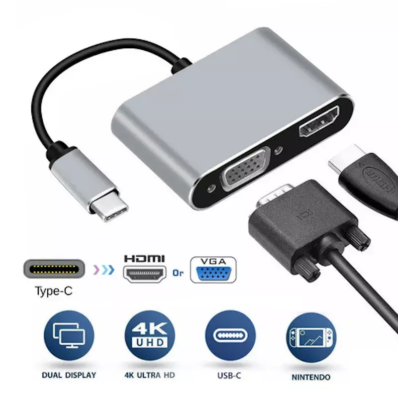 Video adapter iLike HD4 USB-C to HDMI 4K 30Hz VGA Photo 8
