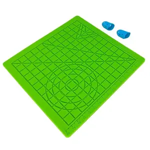 Silicone Pad iLike S2 18×18 cm for 3D Printing Pen with 2 Finger Covers, Green