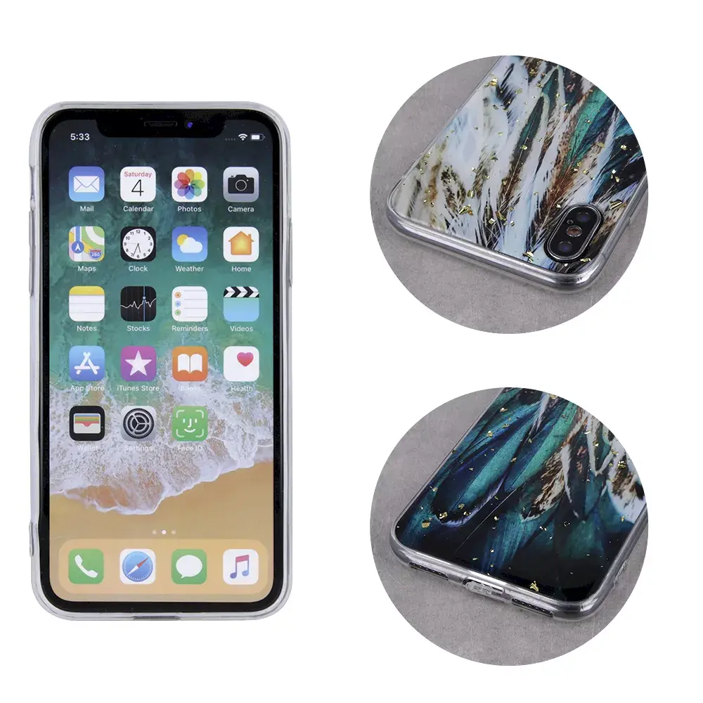 Silicone case fusion accessories Galaxy A05s Gold Glam Feathers Photo 2