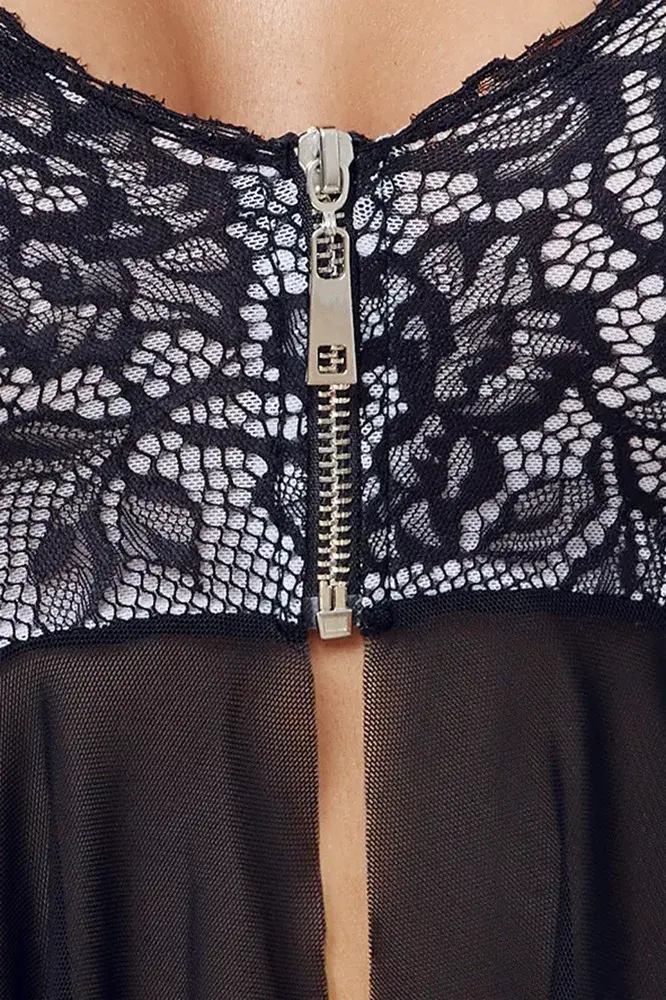 Комплект Cottelli Collection Babydoll & Thong L черный Photo 7
