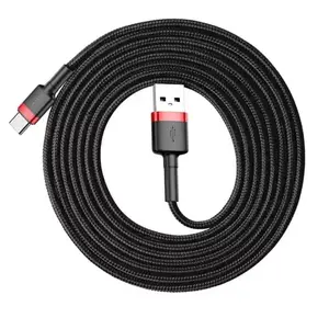 USB Kabeļi Baseus CATKLF-U91 3m USB A USB C Melns Sarkans