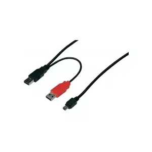 USB Cable Tecline 2x USB A - Mini USB B 0.8m