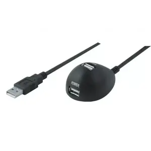 USB cable Tecline 17000161 USB 2.0 1.5 m USB A 2 x USB A Black