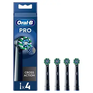 Replacement electric toothbrush heads BRAUN Oral‑B EB50BRX-4 Cross Action, 4 pack, black, for adults