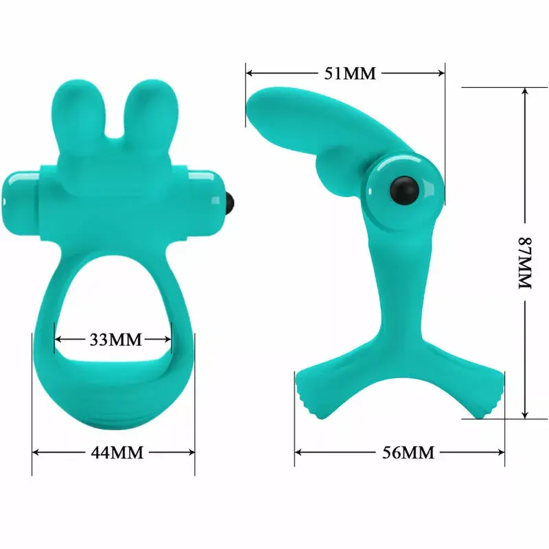 Penis attachment pretty love DANTE green rabbit vibrator ring Photo 4